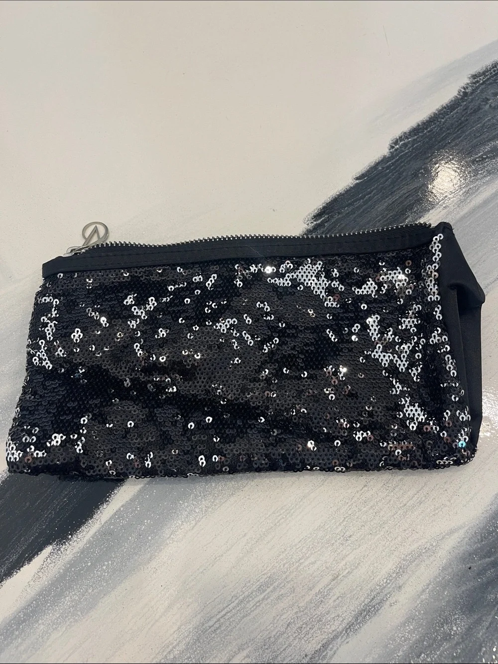 Victoria's Secret Black Sequin Cosmetic Pouch